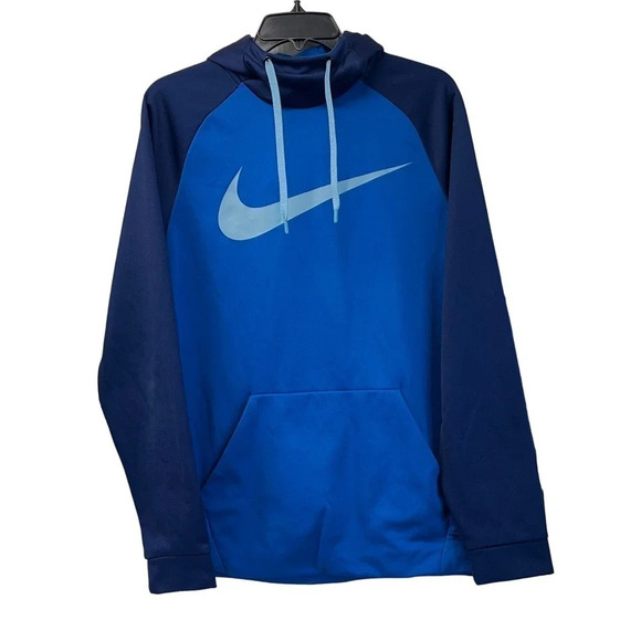 Nike Dri-Fit Mens Blue M Sweater-Hoodie Front Big Pocket TINY FLAW - Picture 1 of 12